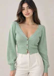 Chic Pastel Green Cardigan