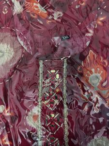 women staright kurti long with beautiful mirror wo