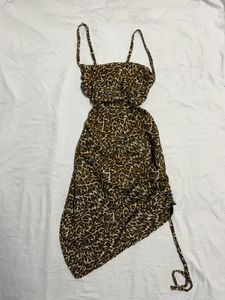 cheetah print backless dress