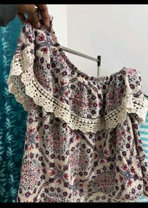 Boho one-Shoulder Floral Top
