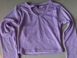 Lavender Cutout Long Sleeve Top