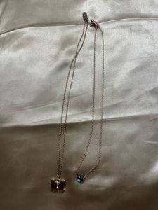 Butterfly and Evil Eye Necklace Combo