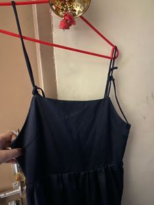 Navy Blue Spaghetti Strap Dress