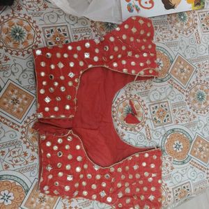 2blouse combo green and Red Embroidered Blouse wit