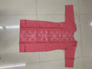 Coral Embroidered Kurti All  Size Available