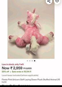 comboPink Unicorn Plush Stuffed Animal