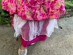Stunning Pink &amp; Gold Embellished Dress