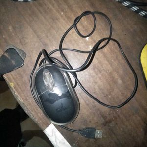 Black Optical Mouse working