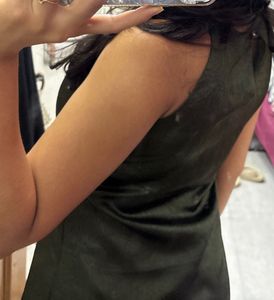 Sleek Olive Green Midi Dress