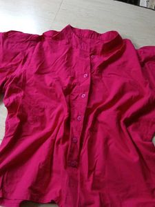 Vibrant Pink Button-Up Top