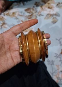 Wooden &amp; Gold Bangles