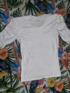 White Three-Quarter Sleeve Top