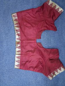 Elegant Maroon Saree with Silver Border
