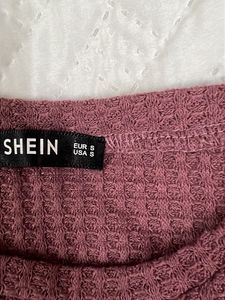 Mauve Waffle Knit Short Sleeve Top