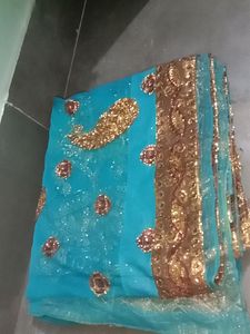 Totally New Sea Green Saree Wear Only Once