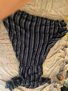 Striped Navy Blue Jumpsuit