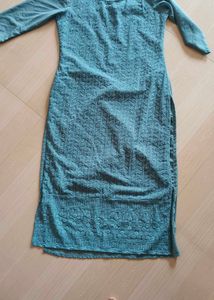 Teal Embroidered Kurta