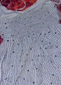 Blue heart printed cute zara dress