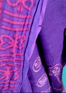 purple colour cotton saree