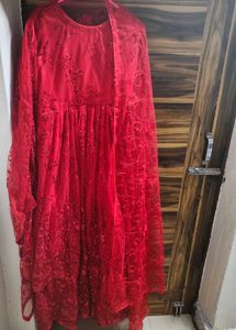 Stunning Red Embroidered Lehenga Choli