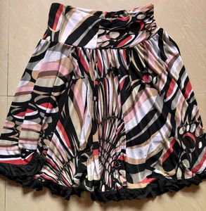 Abstract Print Mini Skirt