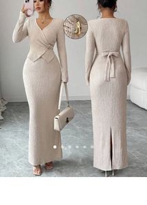 Chic Textured Wrap Dress