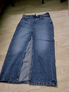 y2k Denim Maxi Skirt with Slit