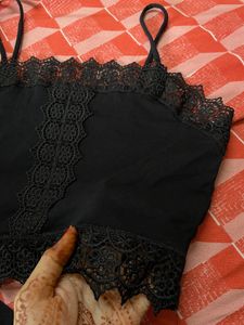 Black Lace Cami Crop Top Fit Up To Xs,s,m