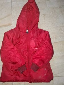 Red Hooded Padded Jacket