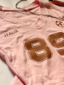 Pink Y2k Italia 89 baby tee