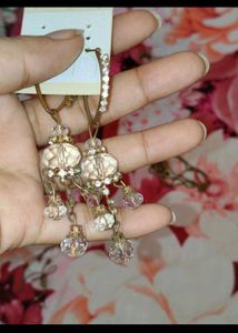 Elegant Dangle Earrings with Crystal Drop