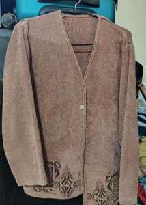 Dusty Rose Knit Cardigan 2XL