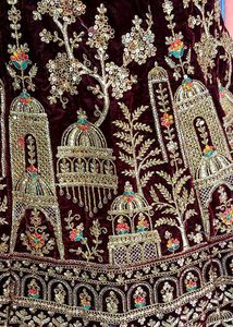 Elegant Maroon Embellished Lehenga Choli Set