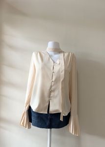 cream satin top