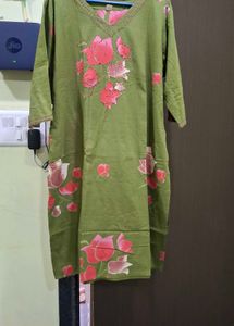 Green Floral Print Kurta