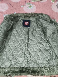 Denim Vest with Fur Trim