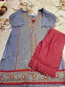Heavy Mirror Embroidered Suit without DUPATTA