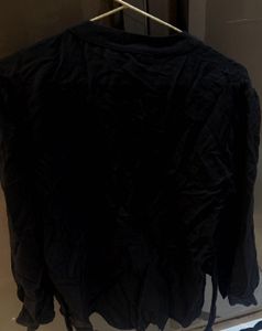Elegant Black Kurta with White Embroidery