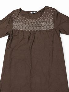 Brown Embroidered Kurta