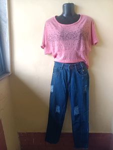 Side Button Trendy Jeans