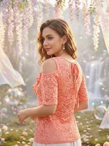 Chic Lace Cold Shoulder Top