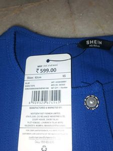 Blue Button-Up Sleeveless Top