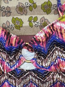 Colorful Zigzag Print Bikini Top