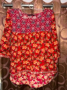Cute Vibrant Floral Print Kurta
