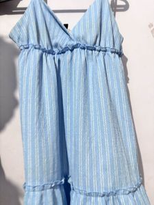 Light Blue Striped Summer Dress