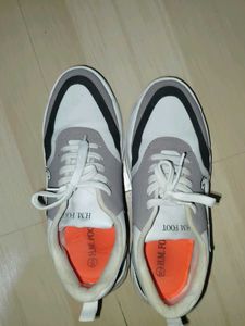 Stylish White & Grey Sneakers
