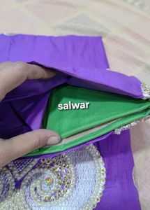 Pearl Purple Kurta salwar ,chiffon dup