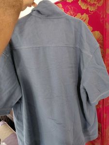 H&amp;M Grey Oversized Short Sleeve Shirt
