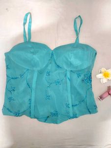 ✨RARE ✨Sparkling Blue Corset Top