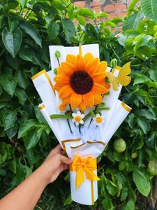 Handmade Crochet Sunflower Bouquet